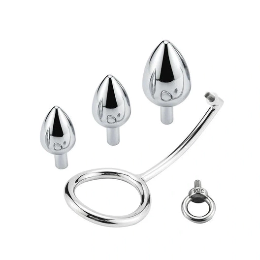 Anal Hooks Hook Set Steel with Anal Ring 4663 DiscreetChoice Stainless Cock 0829